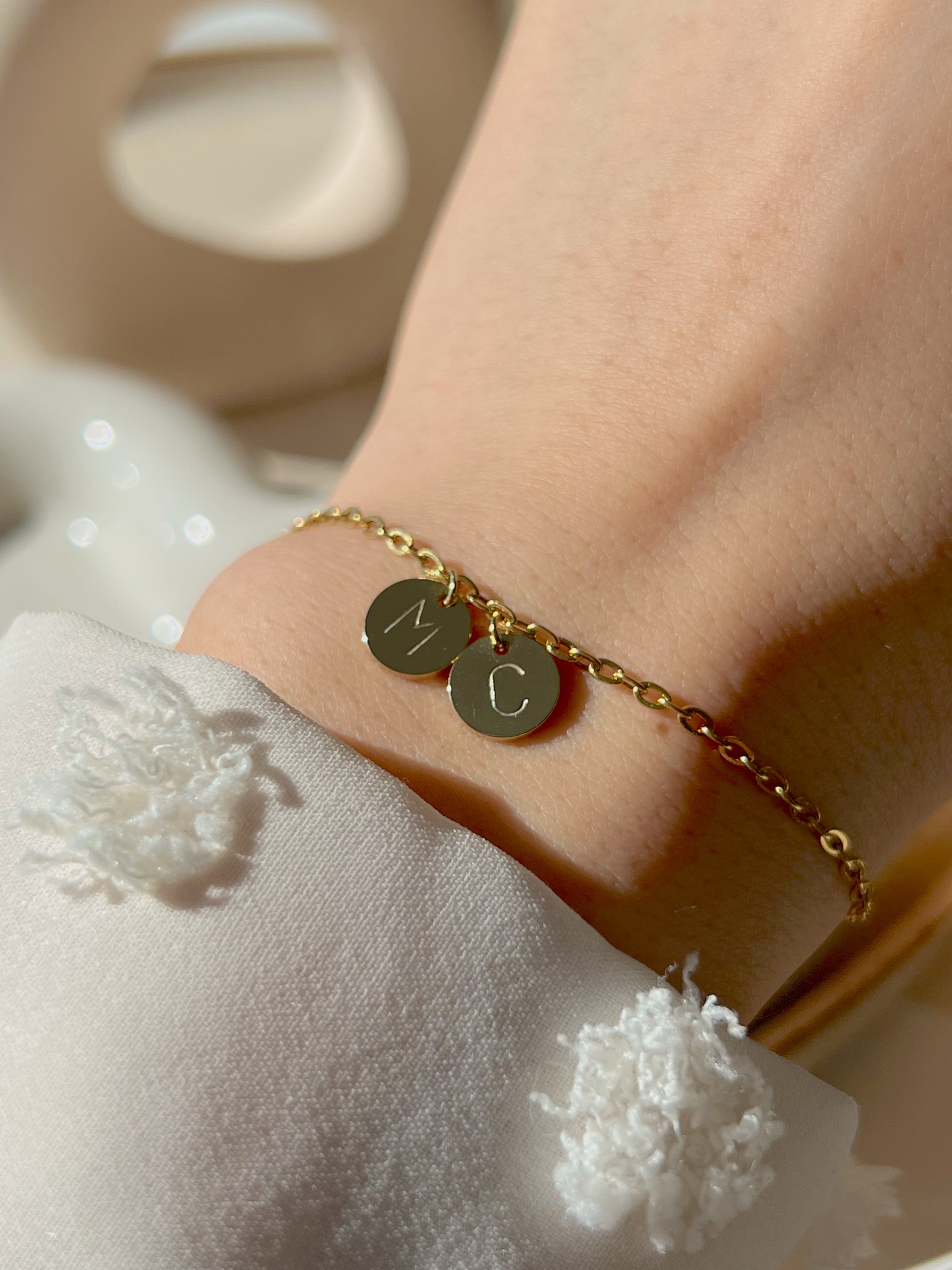 Initial Coin Bracelet