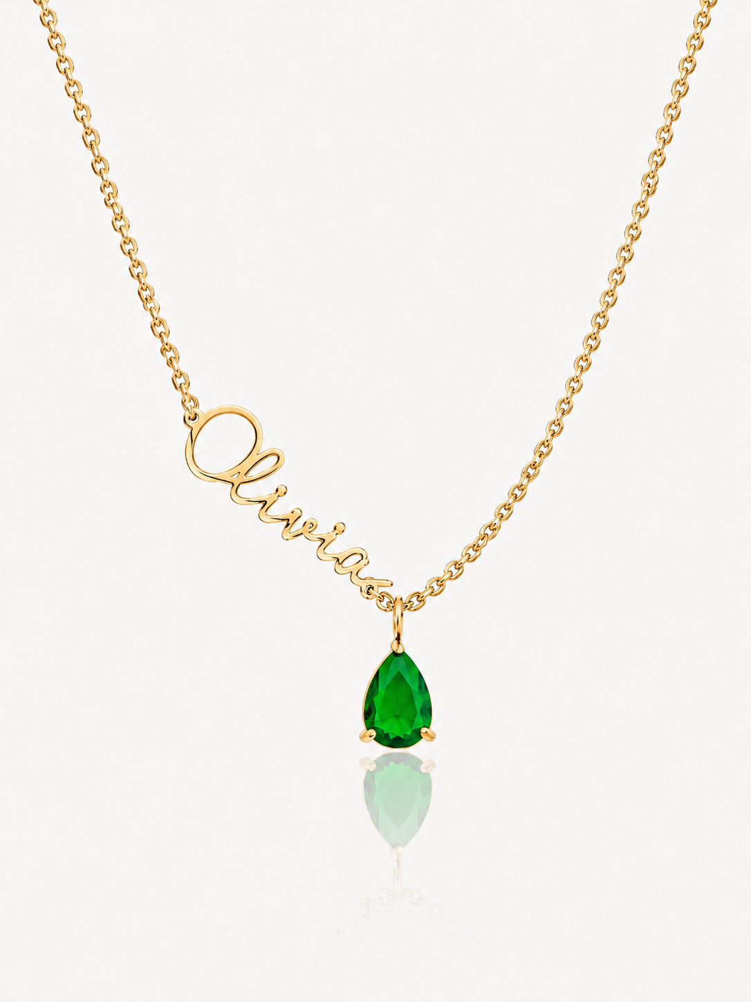 Signature Name & Birthstone Necklace