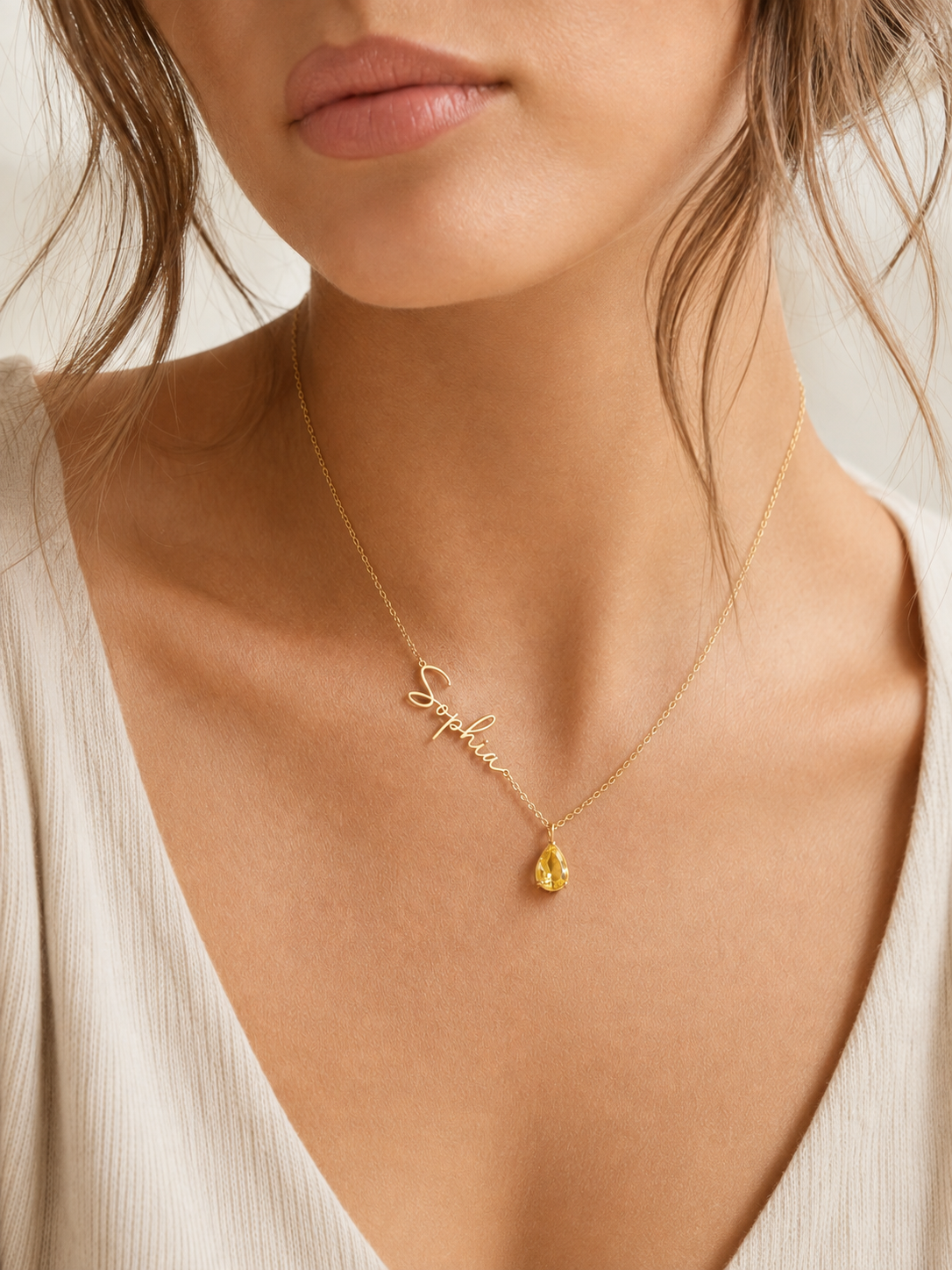 Signature Name & Birthstone Necklace