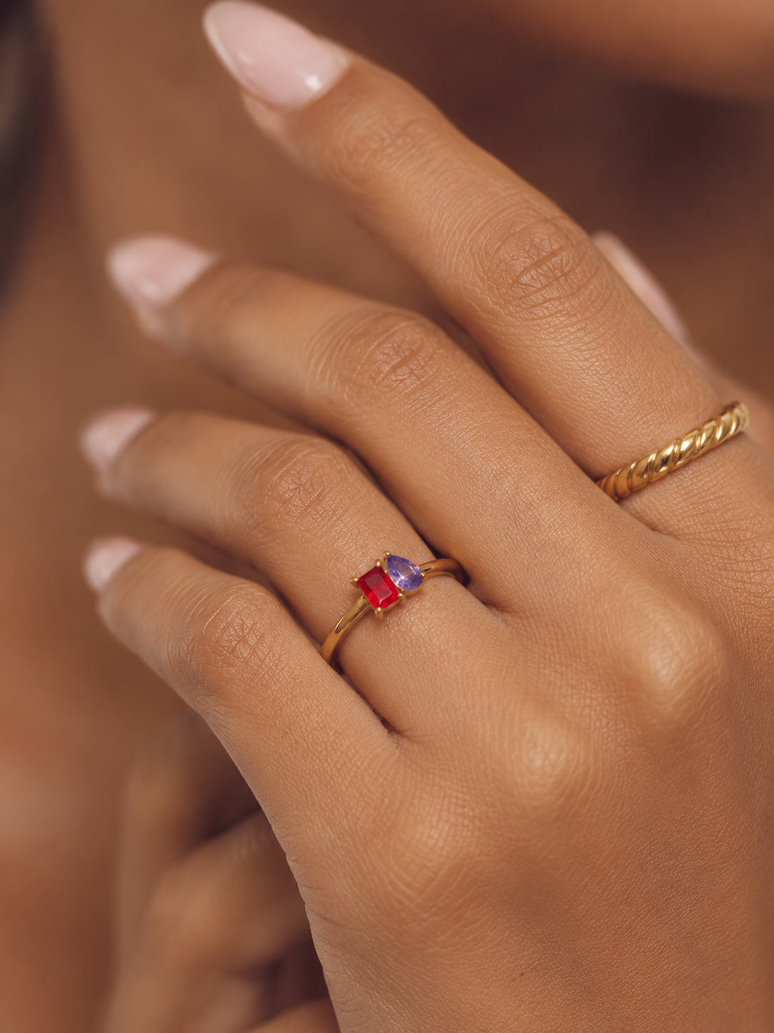 Duo Birthstone Ring