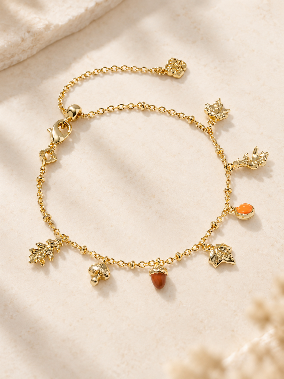Fall Gold Charm Bracelet