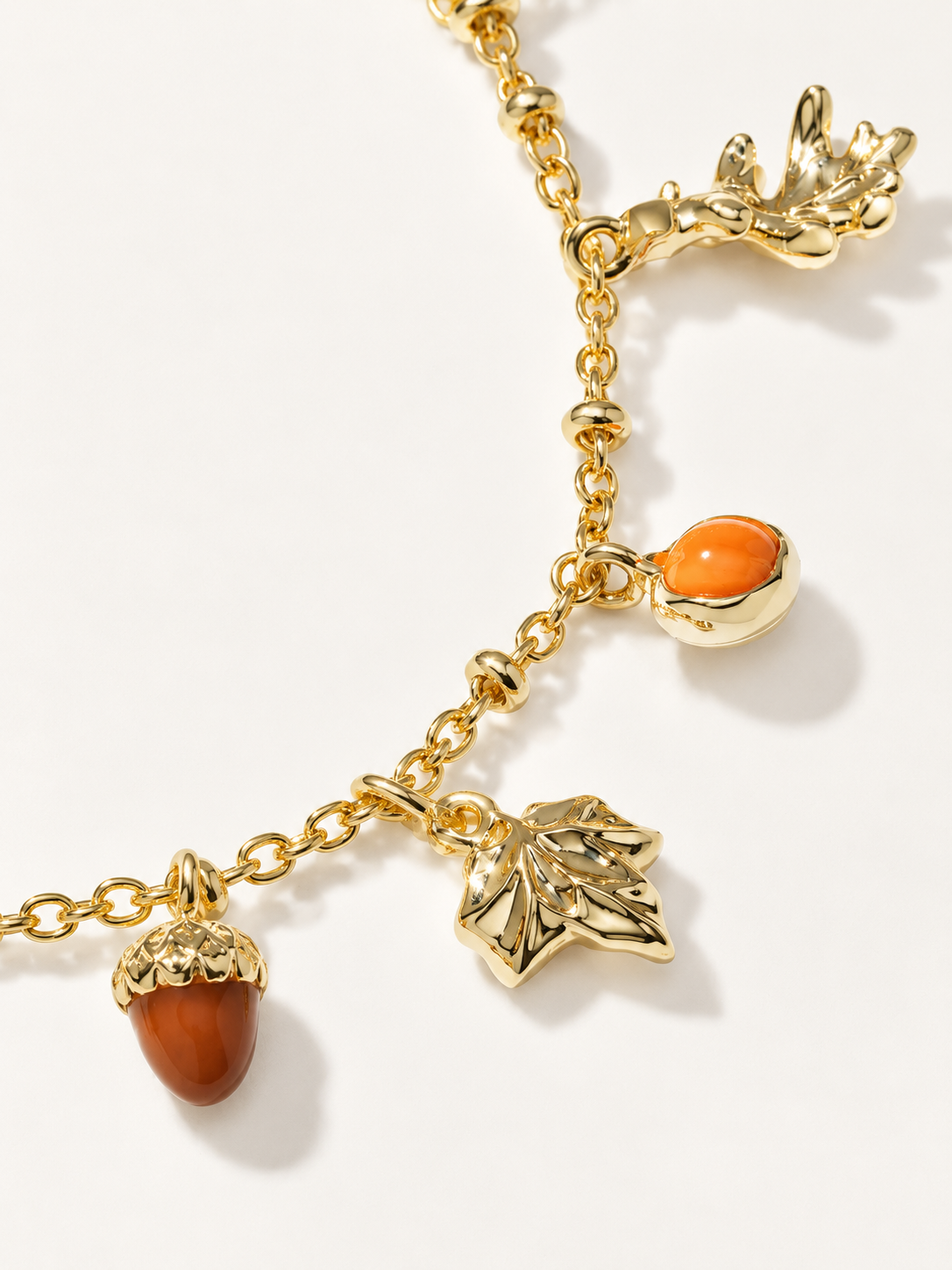 Fall Gold Charm Bracelet