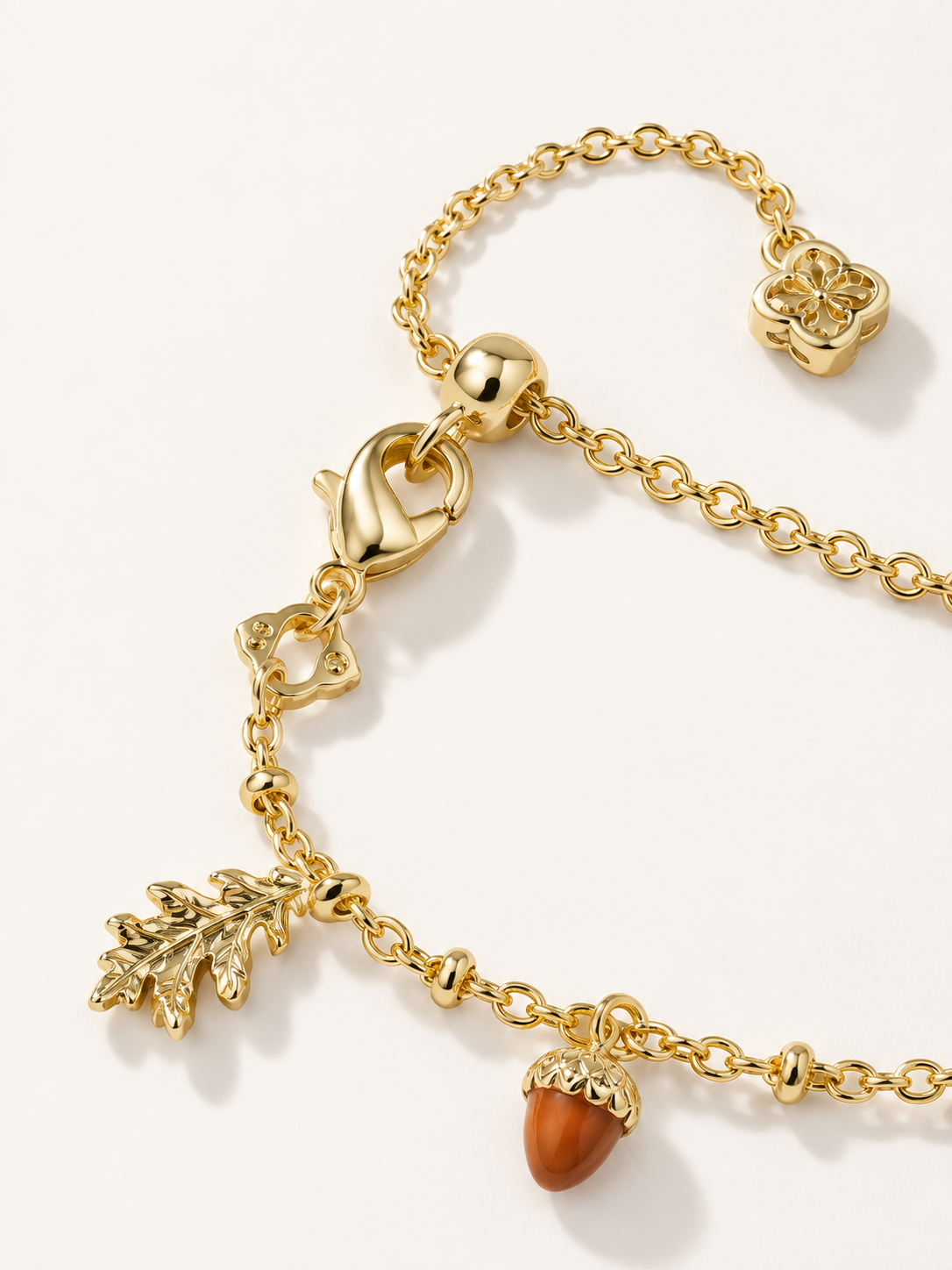 Fall Gold Charm Bracelet