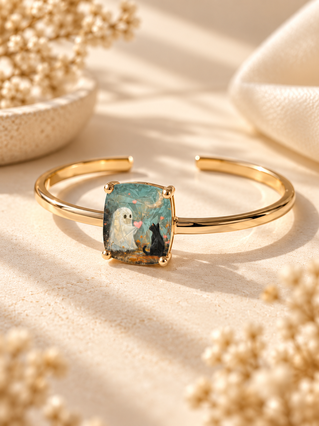 Ghost & Cat Square Bracelet