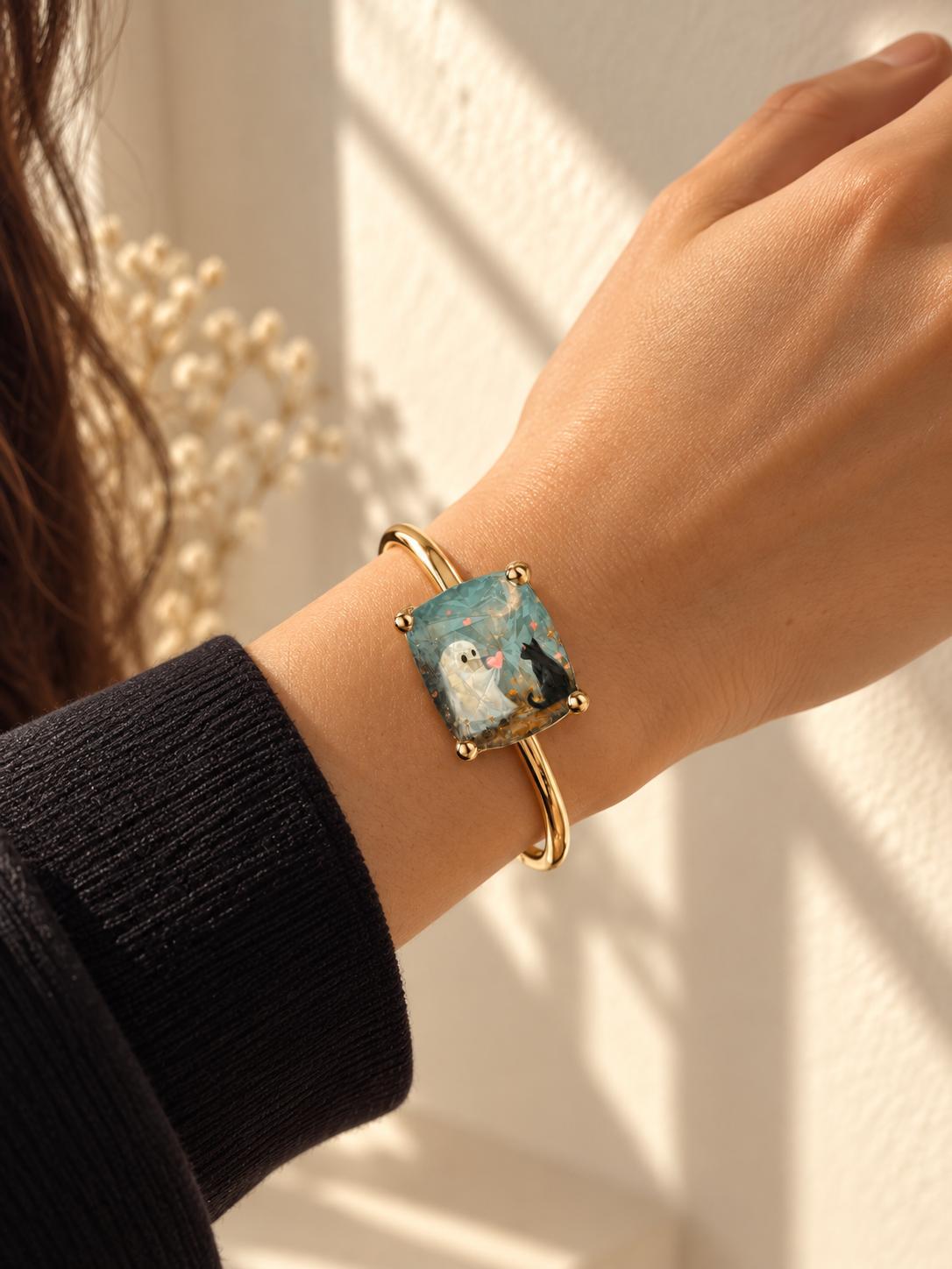 Ghost & Cat Square Bracelet
