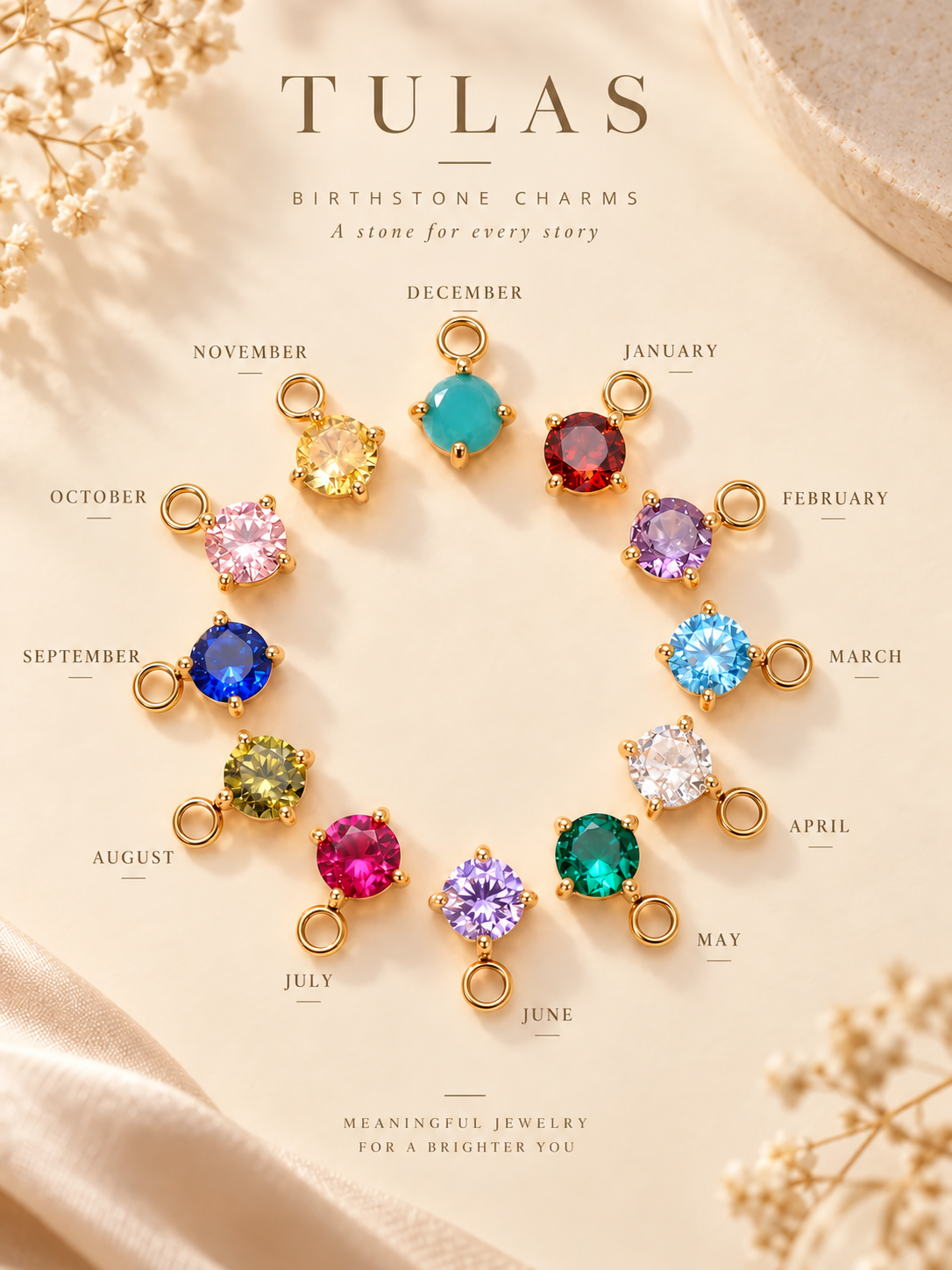 Birthstone Charm (For Necklace & Bracelet)