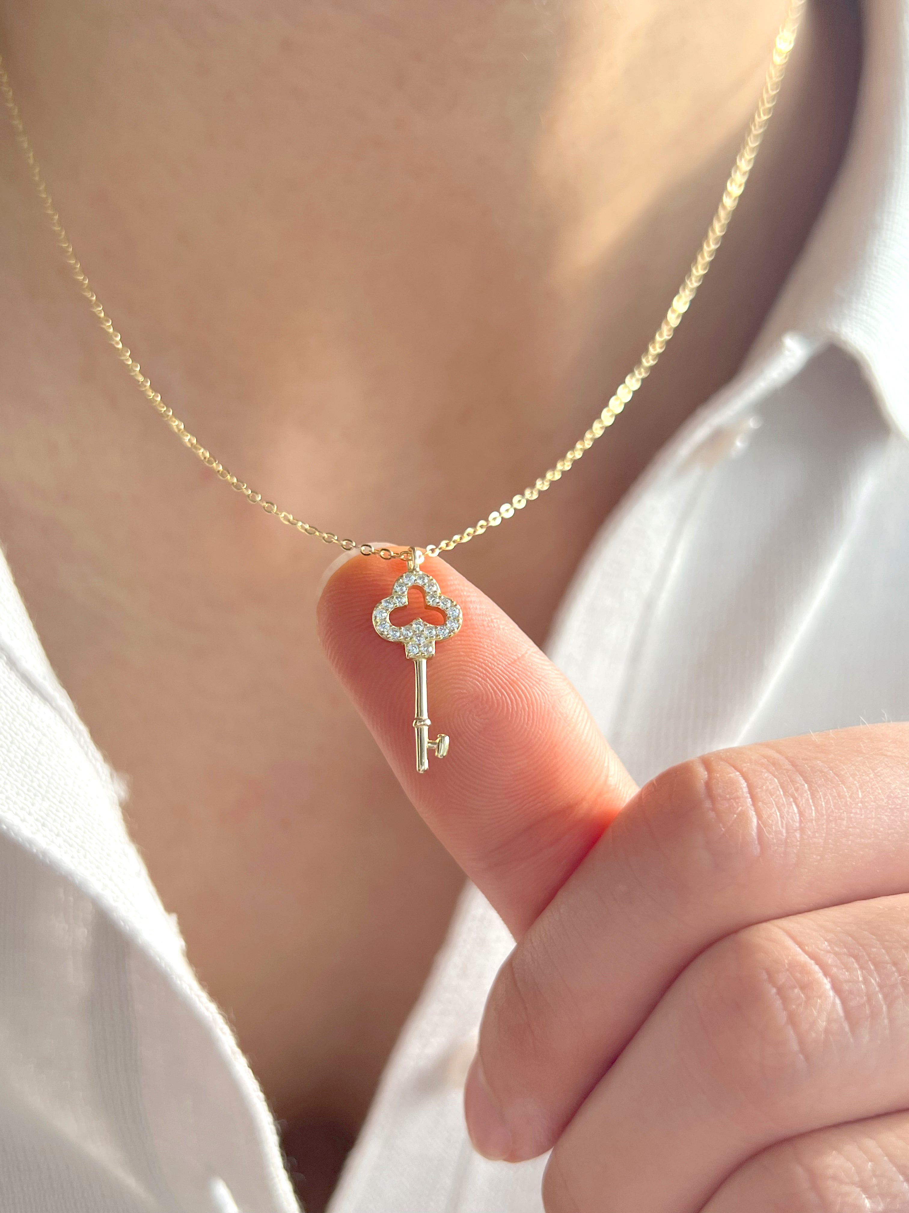 Diamond Key Necklace