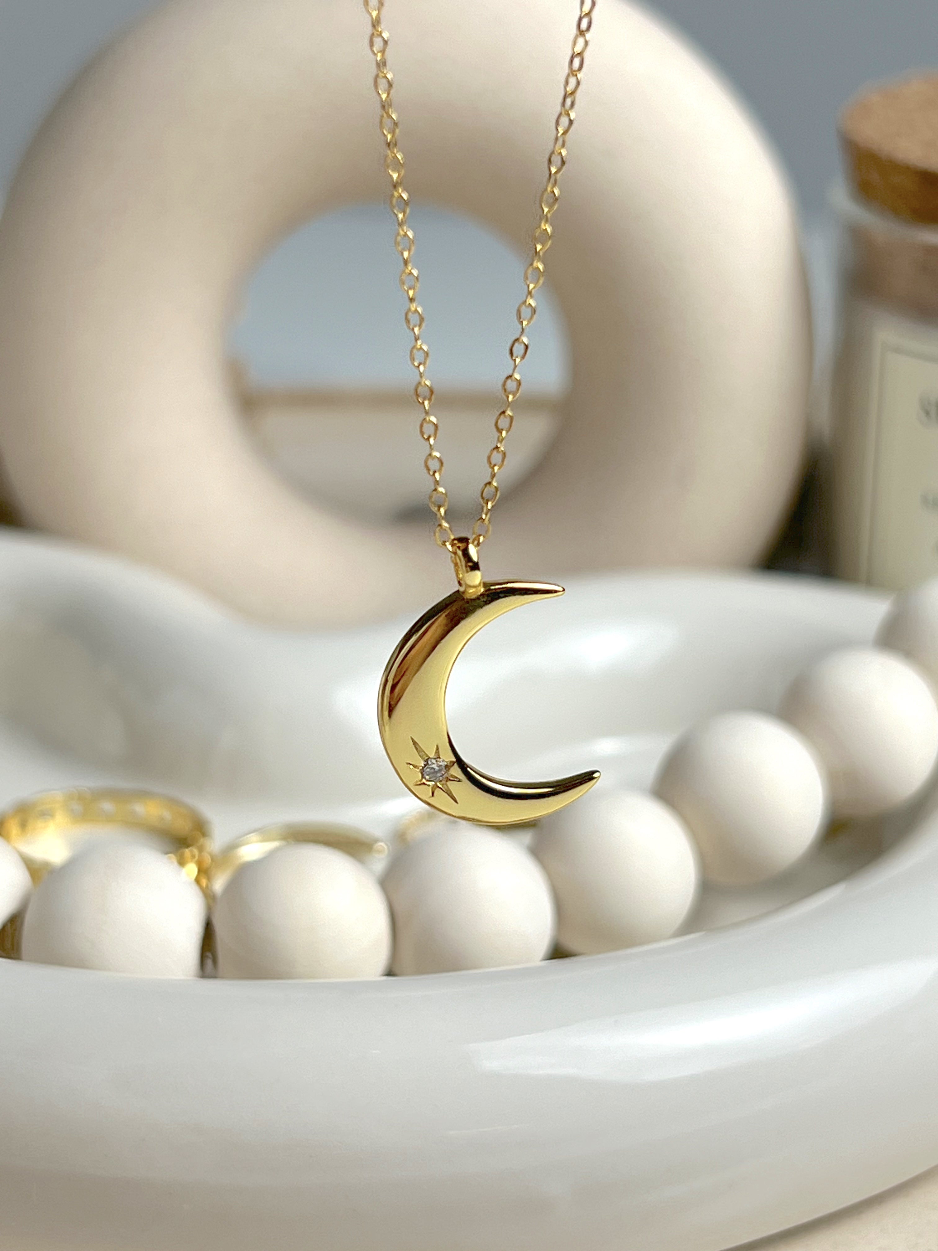 Diamond Crescent Necklace