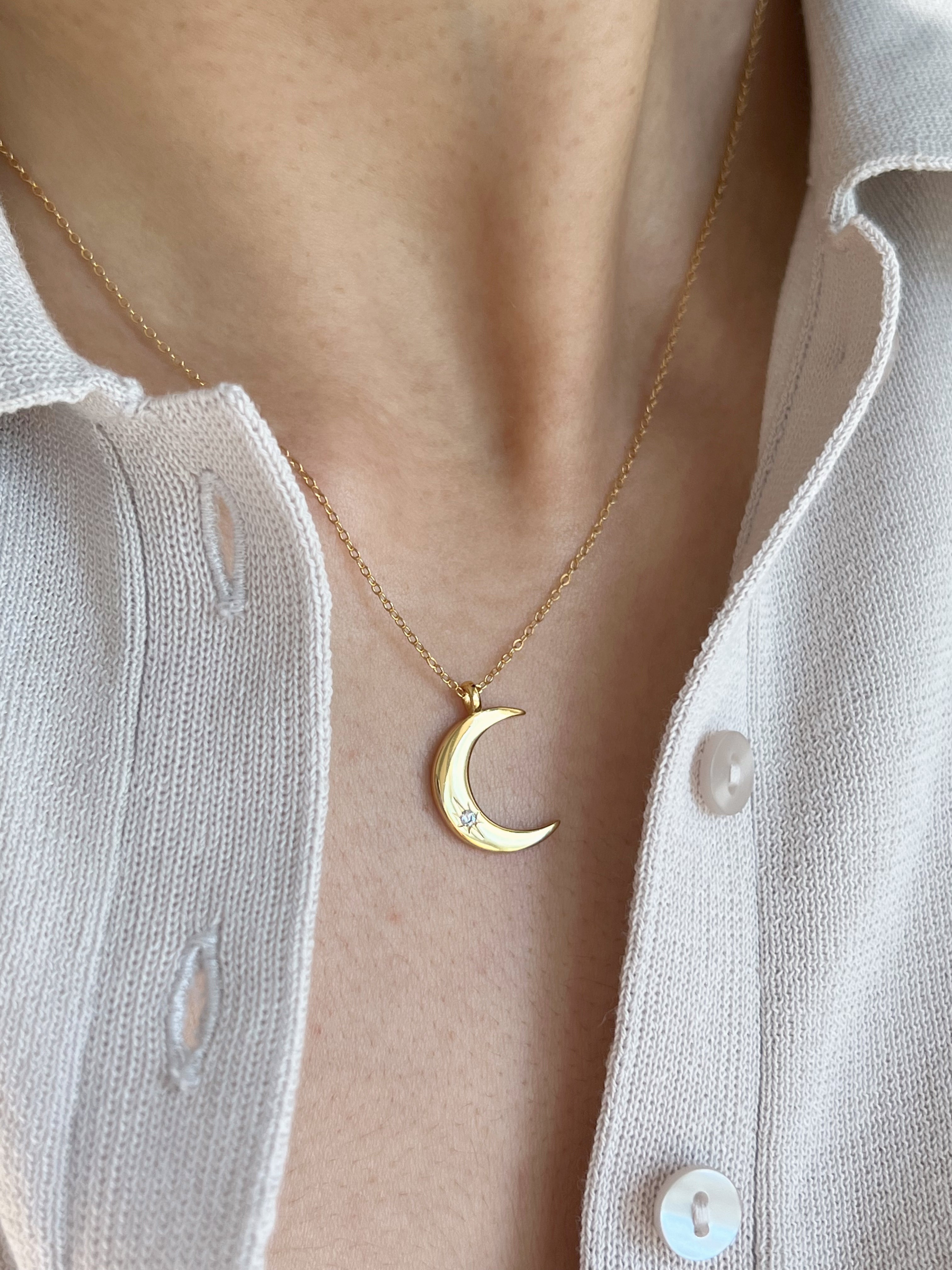 Diamond Crescent Necklace